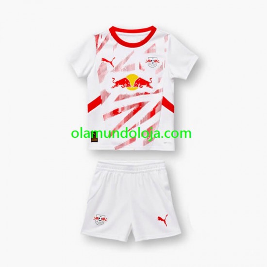 Camisola RB Leipzig Criança Equipamento Primeiro 2024-2025 Manga Curta